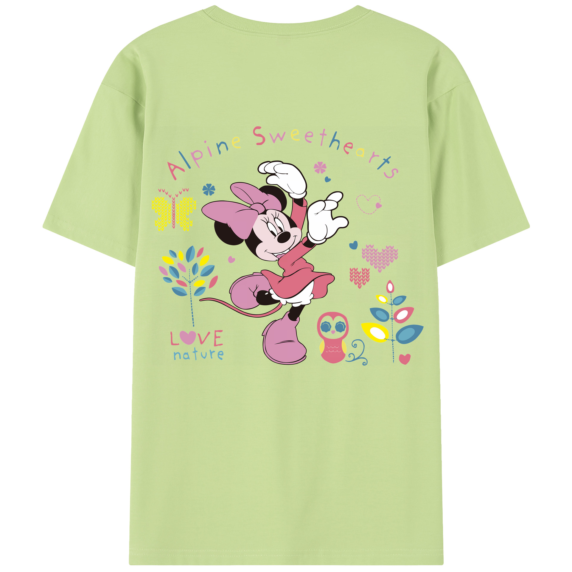 （画像用） ミッキーマウス Mickey Mouse 綿100％半袖Tシャツ（背面プリント）